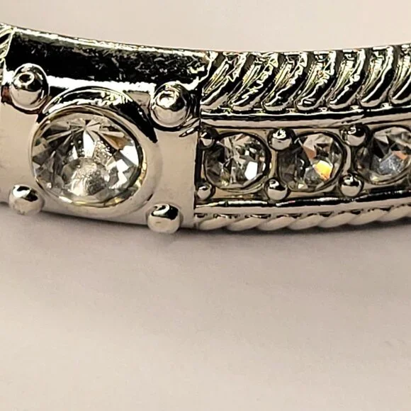 Silver Bangle with Crystals - Picture 11 of 15